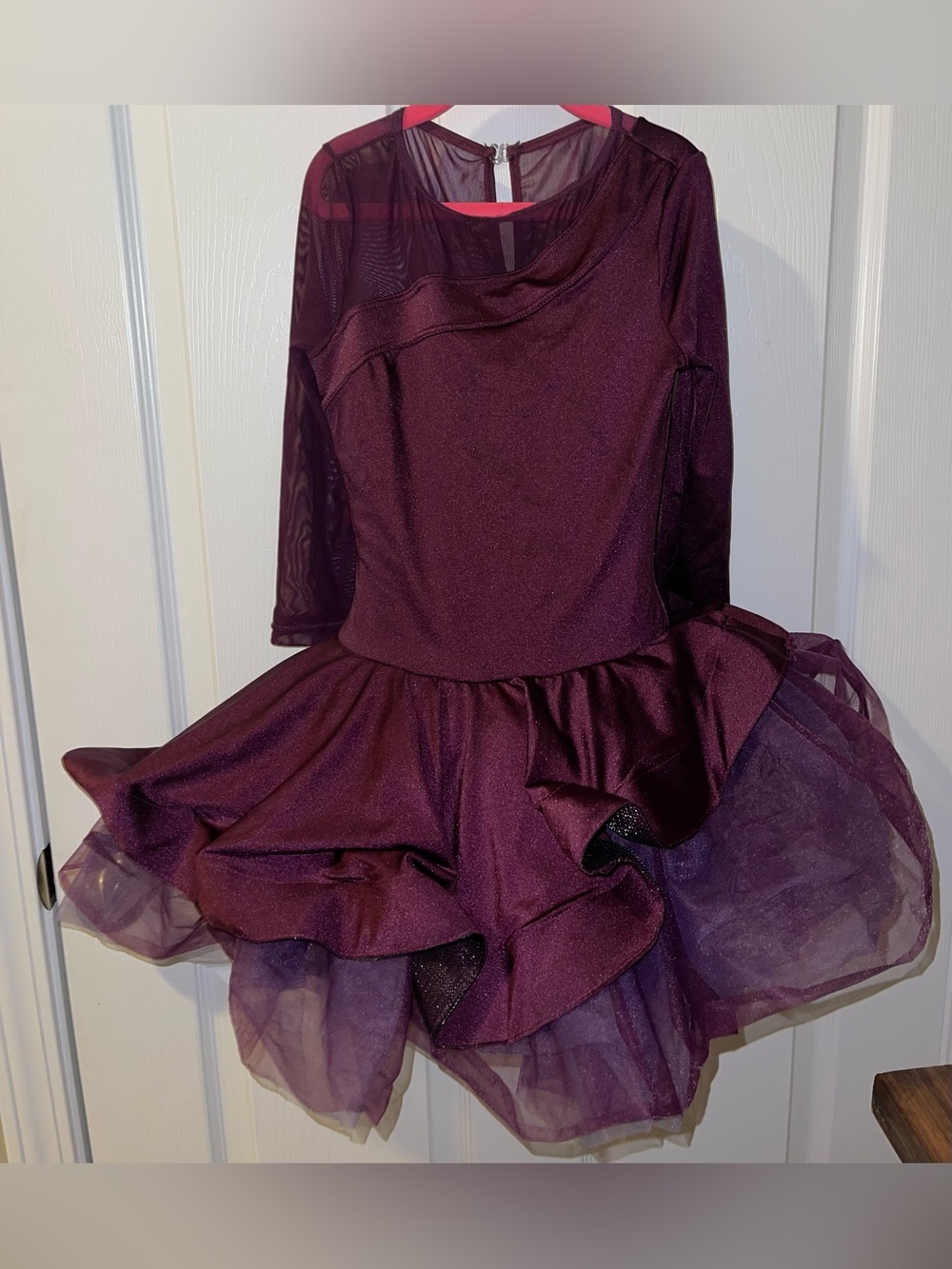 WEISSMAN MC 10/12 purple eggplant long sleeve dance costume Ballet